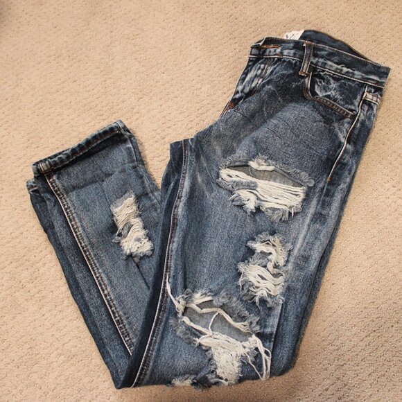 One Teaspoon Awesome Baggies Size 27 Low Waist Relaxed Leg Distressed - Picture 2 of 5